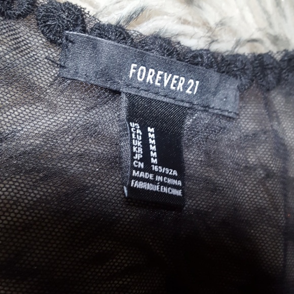 Black Flower Detail Sheer Top - Picture 4 of 4